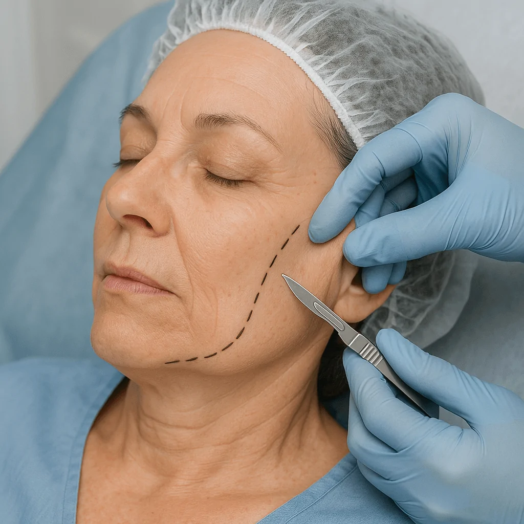 facelift for asymmetrical face